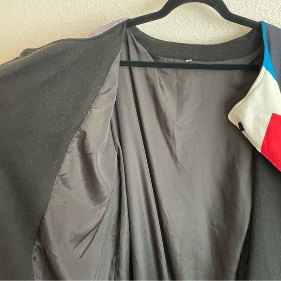 Multicolor Printed Geometric Funky Felt Coat Maxi Jacket Size M - Picture 10 of 11